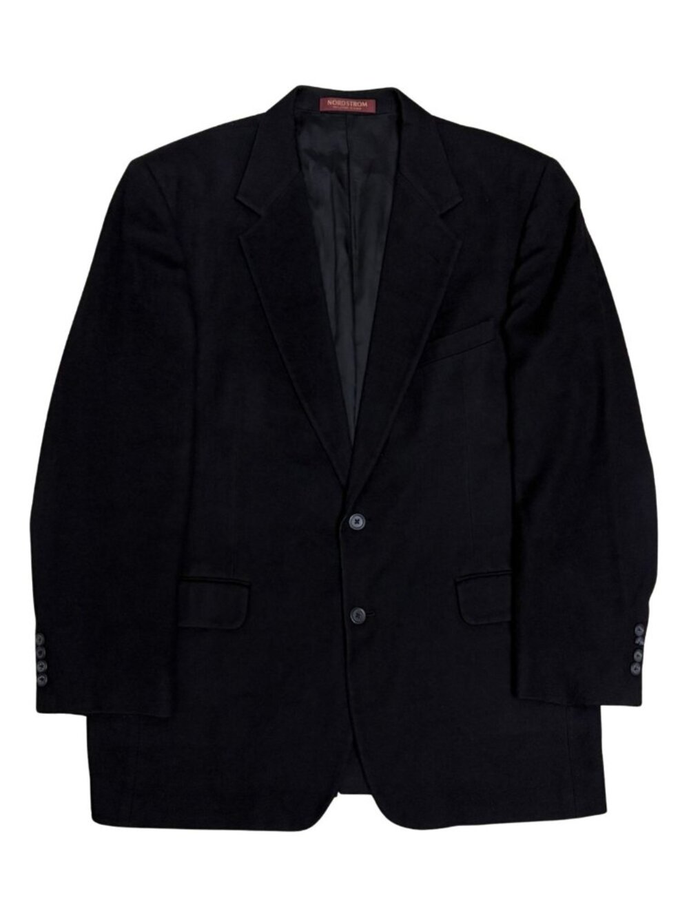 NORDSTROM Vintage CAMELHAIR Blazer 90s Business Casual Black Jacket Mens 42L